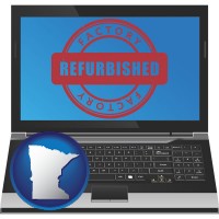 minnesota map icon and a refurbished laptop computer
