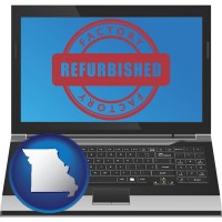 missouri map icon and a refurbished laptop computer