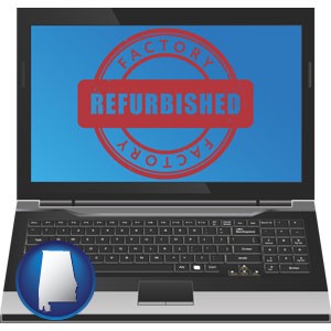 a refurbished laptop computer - with Alabama icon