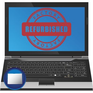 a refurbished laptop computer - with Colorado icon