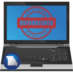 a refurbished laptop computer - with Missouri icon