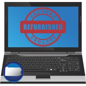 a refurbished laptop computer - with Pennsylvania icon