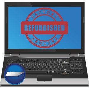 a refurbished laptop computer - with Tennessee icon