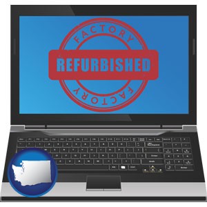 a refurbished laptop computer - with Washington icon